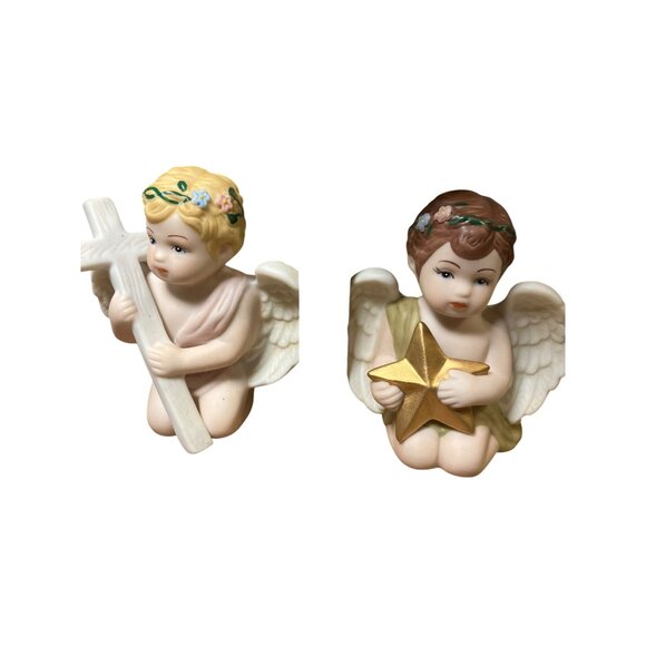 Set Of 4 Home Interiors Four Seasons Cherubs 88411 Made In Thailand Porcelain - Picture 13 of 14